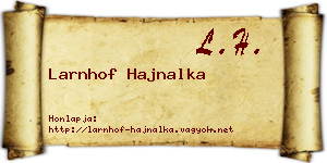 Larnhof Hajnalka névjegykártya